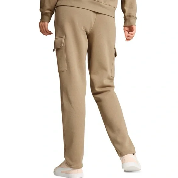 PUMA WOMENS ESSENTIAL CARGO FLEECE PANTS SIZE LARGE IN OAK BRANCH - Picture 13 of 14